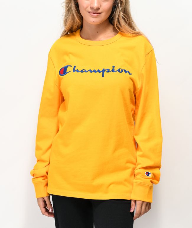 champion womens yellow sweatshirt